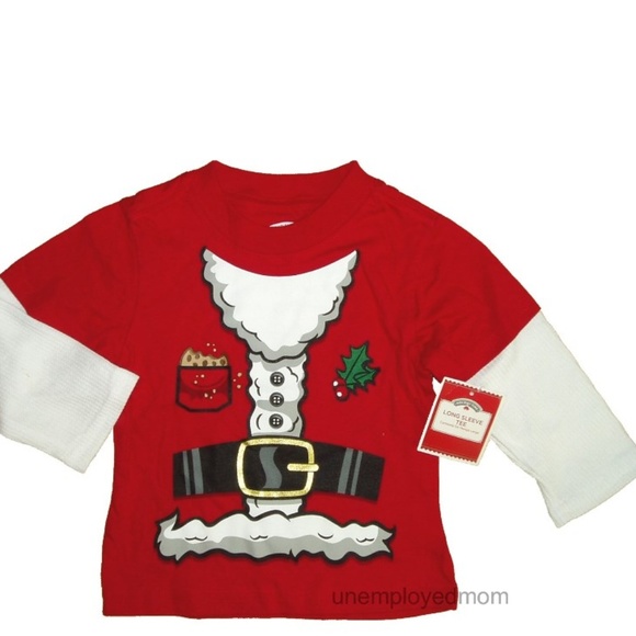 Lot #62 Boys Christmas Tee Shirt Socks Holiday Top - Picture 2 of 8